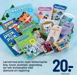 REMA 1000 Partivare Lærred med print, male-klistermærke bog tilbud
