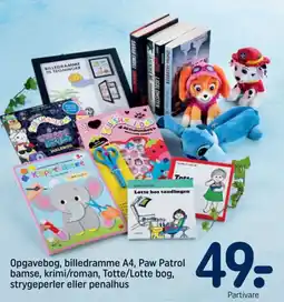 REMA 1000 Partivare Opgavebog, billedramme A4 tilbud