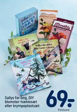 REMA 1000 Sallys far bog, DIY blomster-hæklesæt eller krympeplastsæt tilbud