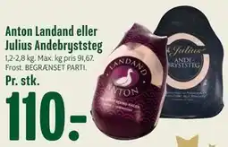 Min Købmand Anton Landand eller Julius Andebryststeg tilbud