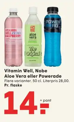 SPAR Vitamin Well, Nobe Aloe Vera eller Powerade tilbud
