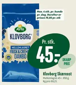 Min Købmand Klovborg Skæreost tilbud
