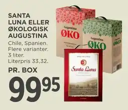 MENY SANTA LUNA ELLER ØKOLOGISK AUGUSTINA tilbud