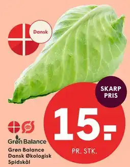 SPAR Grøn Balance Dansk Økologisk Spidskål tilbud
