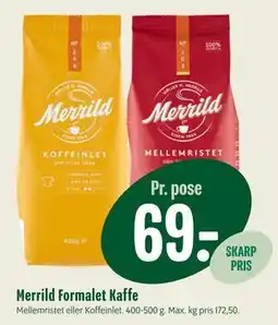 Min Købmand Merrild Formalet Kaffe tilbud