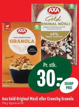 Min Købmand Axa Gold Original Müsli eller Crunchy Granola tilbud