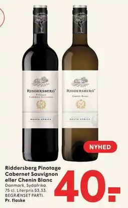 SPAR Riddersberg Pinotage Cabernet Sauvignon eller Chenin Blanc tilbud