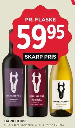 MENY DARK HORSE tilbud