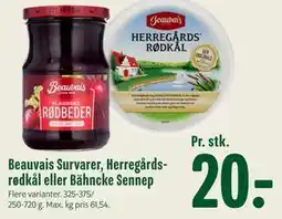Min Købmand Beauvais Survarer, Herregårdsrødkål eller Bähncke Sennep tilbud