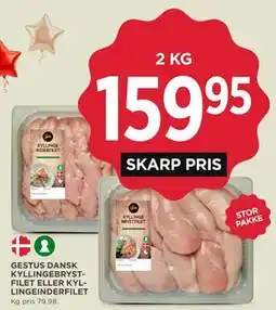 MENY GESTUS DANSK KYLLINGEBRYSTFILET ELLER KYLLINGEINDERFILET tilbud