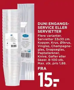 MENY DUNI ENGANGSSERVICE ELLER SERVIETTER tilbud