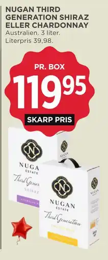 MENY NUGAN THIRD GENERATION SHIRAZ ELLER CHARDONNAY tilbud