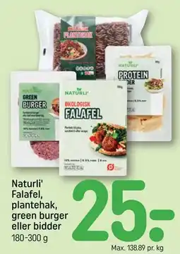 REMA 1000 Naturli' Falafel, plantehak, green burger eller bidder tilbud