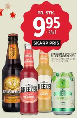 MENY BREEZER, SOMERSBY ELLER GRIMBERGEN tilbud
