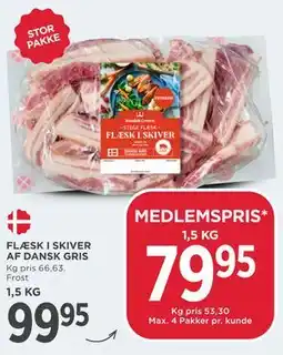 MENY FLÆSK I SKIVER AF DANSK GRIS tilbud