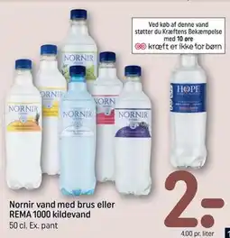 REMA 1000 Nornir vand med brus eller REMA 1000 kildevand tilbud