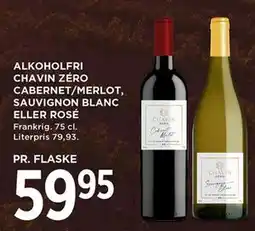 MENY ALKOHOLFRI CHAVIN ZÉRO CABERNET/MERLOT, SAUVIGNON BLANC ELLER ROSÉ tilbud