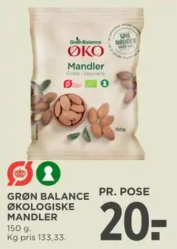 MENY GRØN BALANCE ØKOLOGISKE MANDLER tilbud