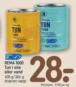 REMA 1000 REMA 1000 Tun i olie eller vand tilbud
