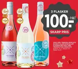 MENY VIDA VIÑA TENDIDA MOSCATO BIANCO ELLER ROSÉ ELLER ALKOHOLFRI VIDA VIÑA TENDIDA PINK MOSCATO tilbud