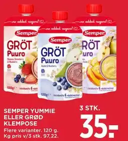 MENY SEMPER YUMMIE ELLER GRØD KLEMPOSE tilbud
