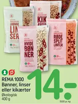 REMA 1000 REMA 1000 Bønner, linser eller kikærter tilbud