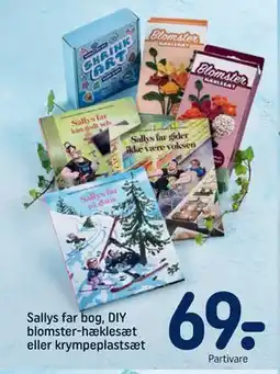 REMA 1000 Sallys far bog, DIY blomster-hæklesæt eller krympeplastsæt tilbud