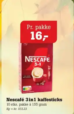 Poetzsch Padborg Nescafé 3in1 kaffesticks tilbud
