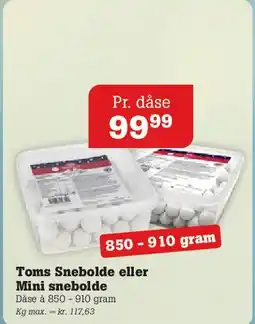 Poetzsch Padborg Toms Sebolde eller Mini snebolde tilbud