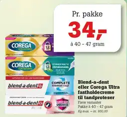 Poetzsch Padborg Blend-a-dent eller Corega Ultra fasthedcreme til tandproteser tilbud