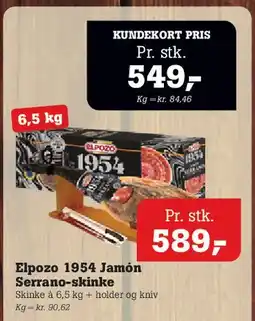 Poetzsch Padborg Elpozo 1954 Jamón Serrano-skinke tilbud