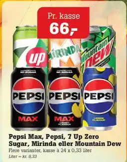 Poetzsch Padborg Pepsi Max, Pepsi, 7Up Zero Sugar, Mirinda eller Mountain Dew tilbud