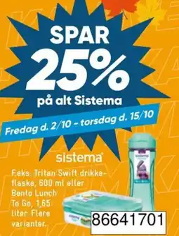 Bilka Sistema Tritan Swift drikke-flaske tilbud