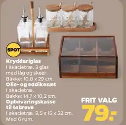 Netto Krydderiglas / Olie- og eddikesæt / Opbevaringskasse tilbud
