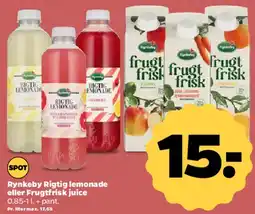 Netto Rynkeby Rigtig lemonade eller Frugtfrisk juice tilbud