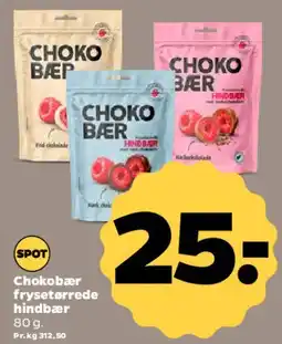 Netto Chokobær frysetørrede hindbær tilbud