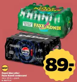 Netto Pepsi Max eller Faxe Kondi sodavand (24 x 33 cl) tilbud