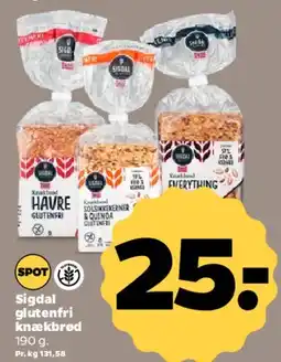 Netto Sigdal glutenfri knækbrød tilbud