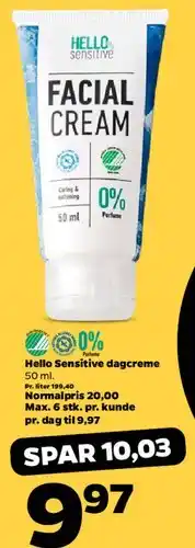 Netto Hello Sensitive Facial Cream tilbud