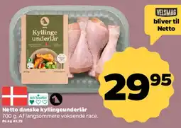 Netto Danske kyllingeunderlår tilbud