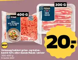 Netto Velsmag hakket grise- og kalvekød / dansk flæsk i skiver tilbud