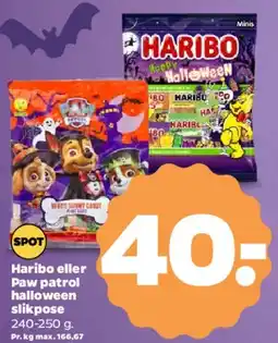 Netto Haribo eller Paw Patrol halloween slikpose tilbud