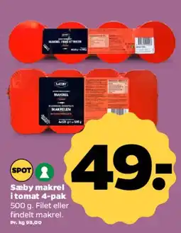 Netto Sæby makrel i tomat 4-pak tilbud