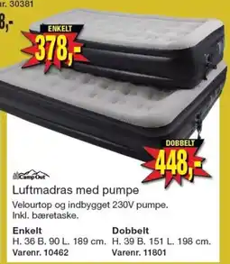 Harald Nyborg Camp Out Luftmadras med pumpe tilbud