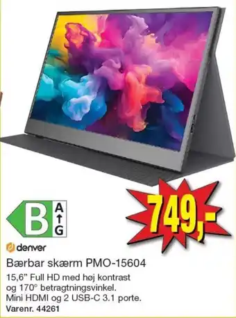 Denver Bærbar skærm PMO-15604