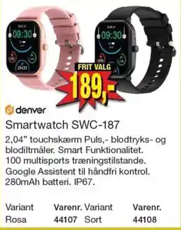 Harald Nyborg denver Smartwatch SWC-187 tilbud