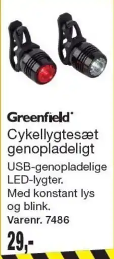 Harald Nyborg Greenfield Cykellygtesæt genopladeligt tilbud