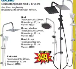 Harald Nyborg Carlsbad brusestangssæt med 2 brusere tilbud