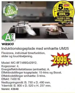 Harald Nyborg Wasco induktionskogeplade med emhætte um25 tilbud