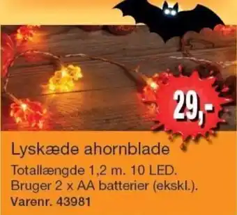Harald Nyborg Lyskæde ahornblade tilbud